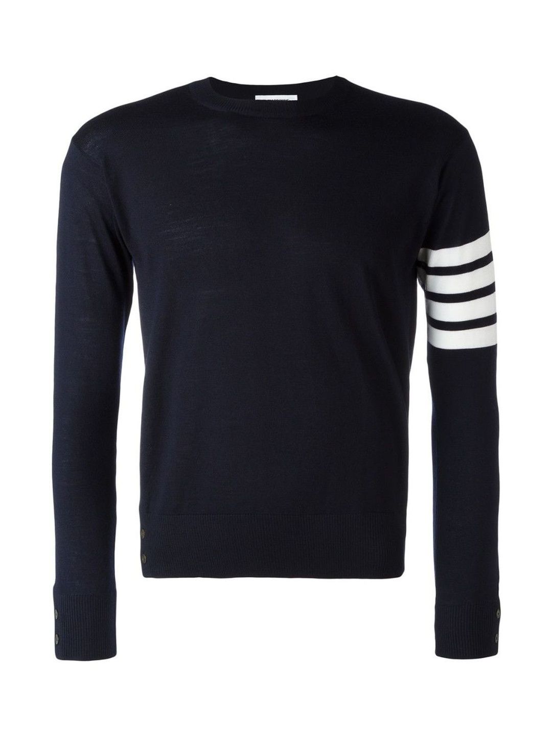 Thom Browne Navy Blue 4-Bar Merino Pullover-picture-34