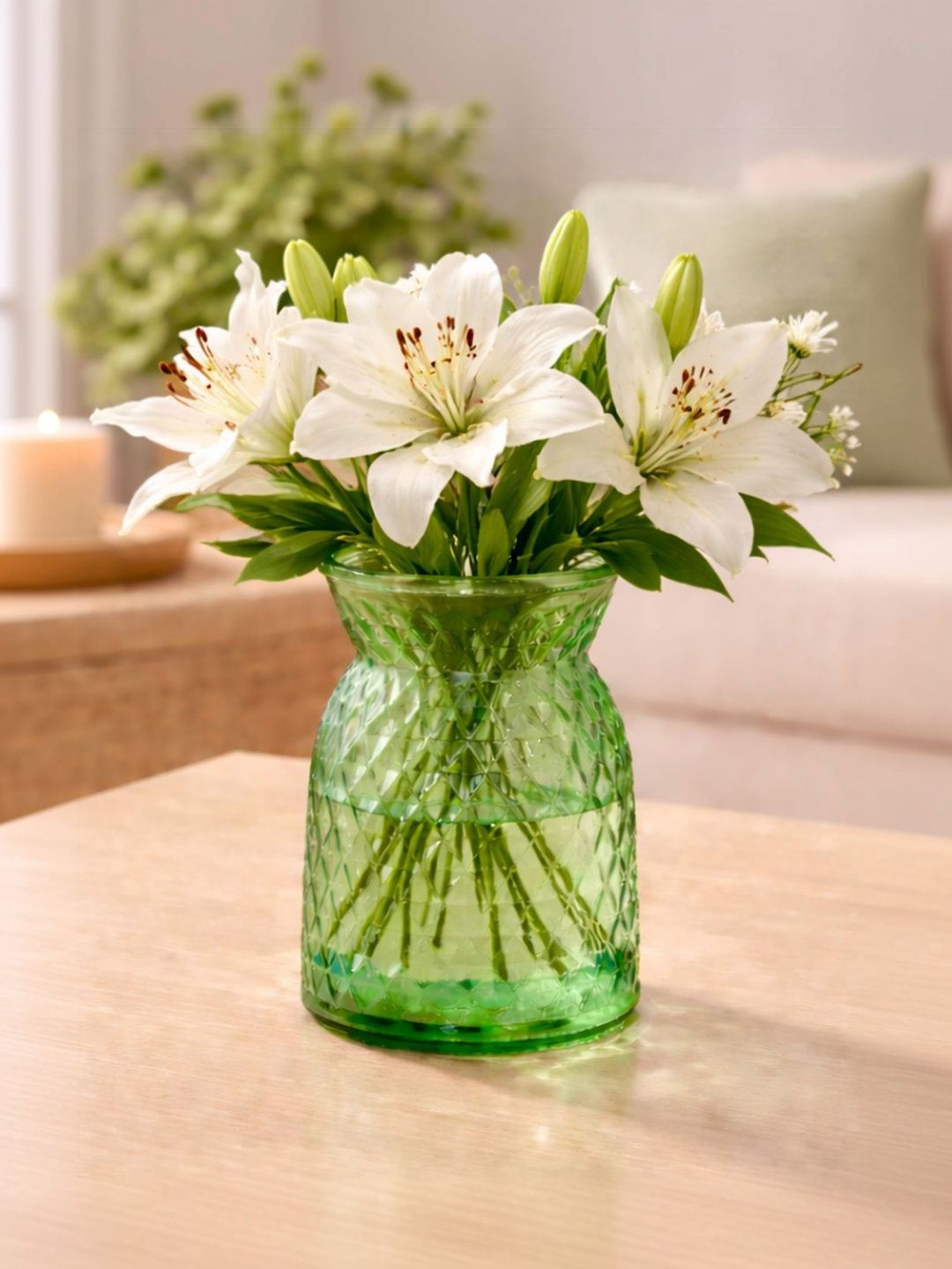 Art Street Green Textured Glass Flower Vases-image-48