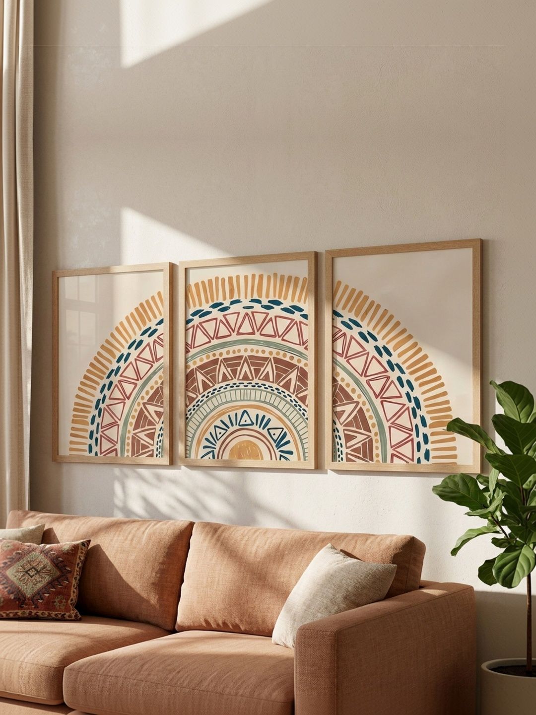 Myntra Elegant Homes Multicoloured Set of 3 Piece MDF Other Wall Paintings-image-12
