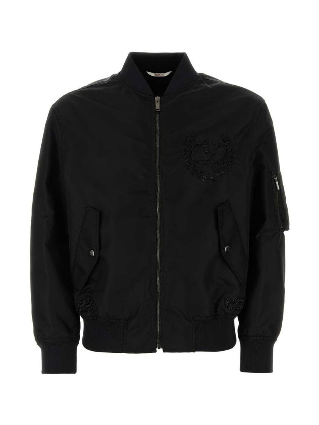Valentino Black Nylon Bomber Jacket-image-36
