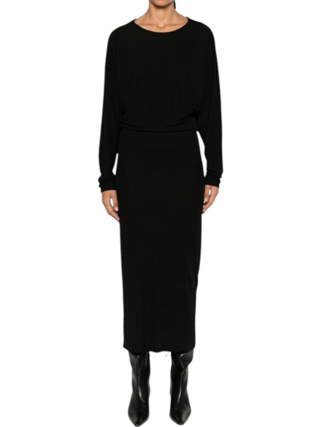 Khaite Black V-Back Long Dress-picture-19