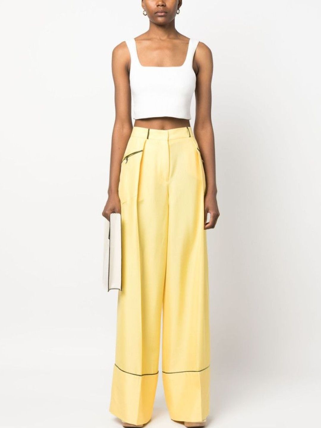 Bally Yellow Silk Wide-Leg Trousers-picture-33