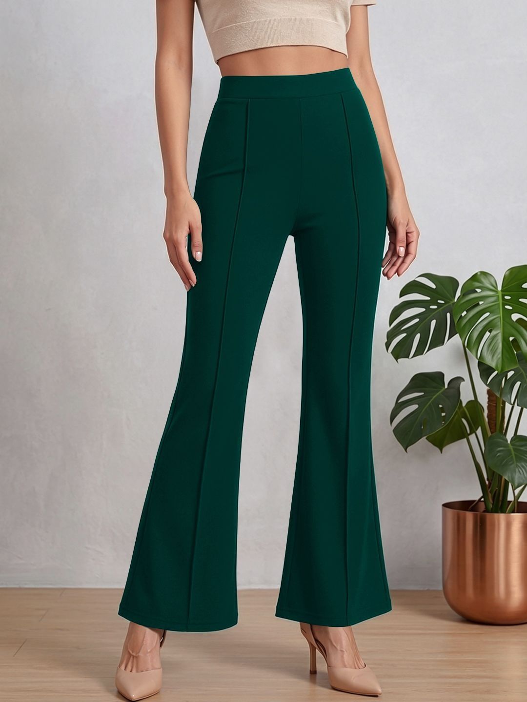 Navyankaa Women Straight Fit High-Rise Solid Trousers-picture-40