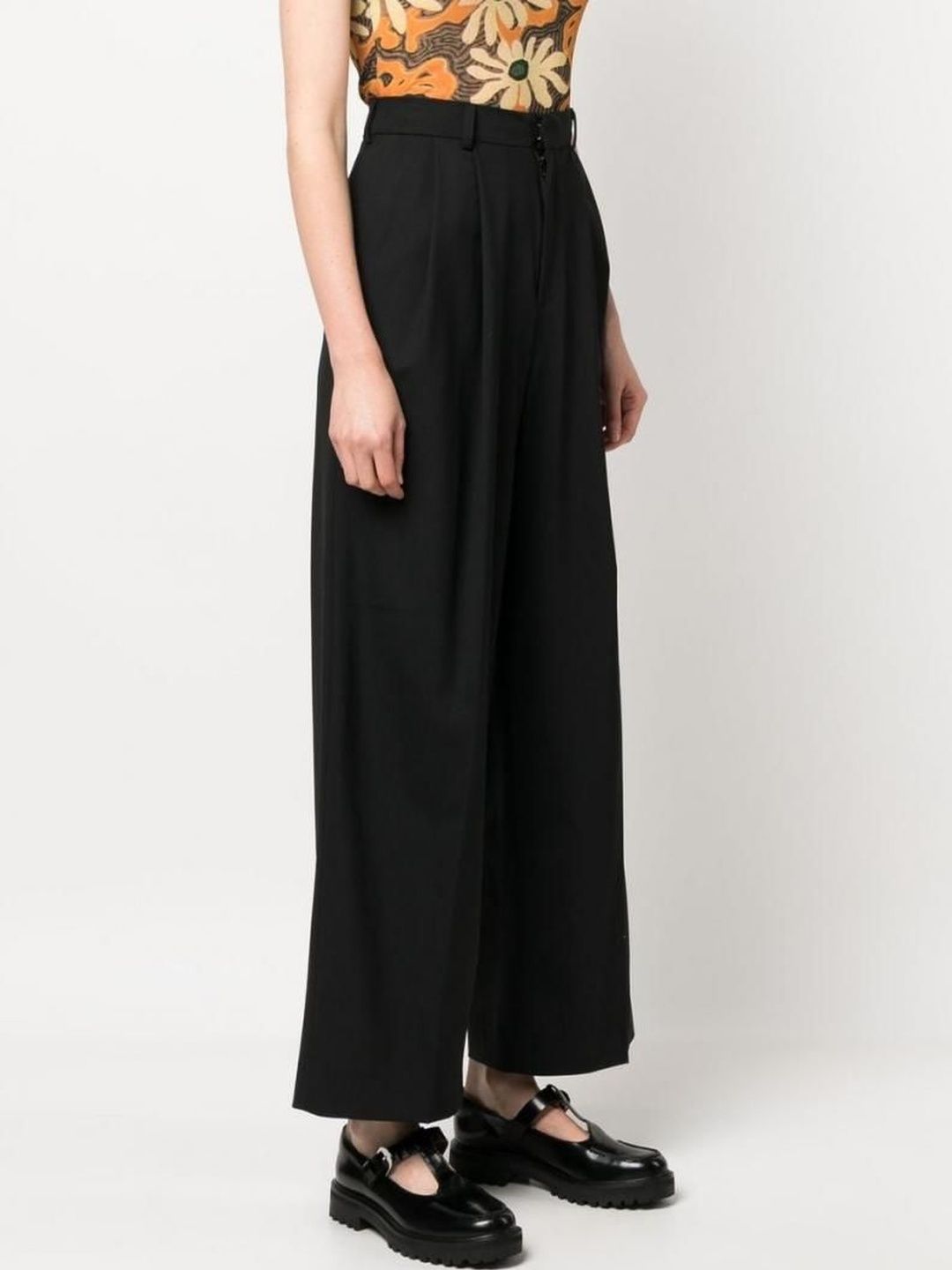 Az Factory Black Wide Leg Wool Trousers-picture-40