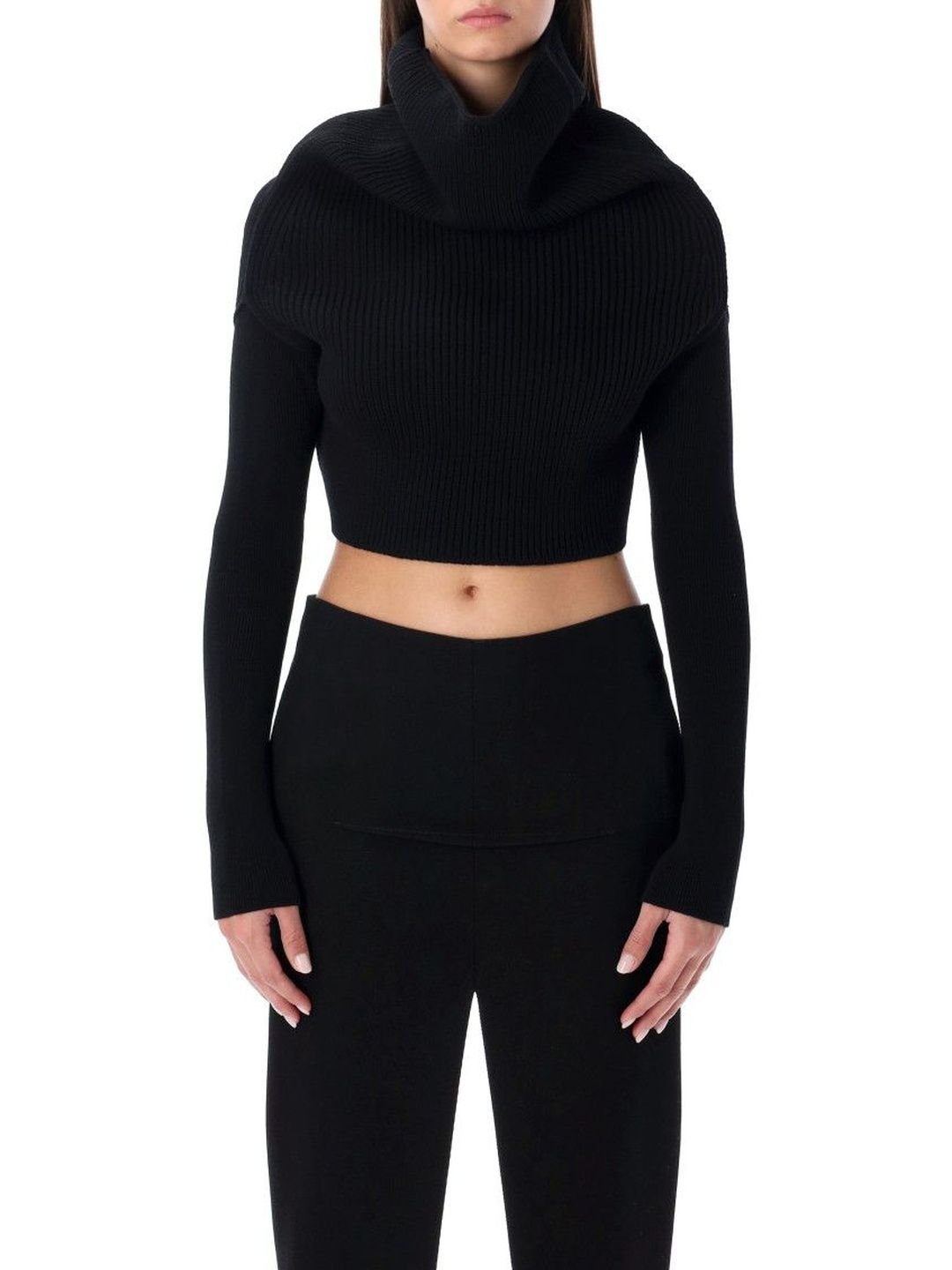 Rick Owens Black Cropped Knit Sweater-picture-10