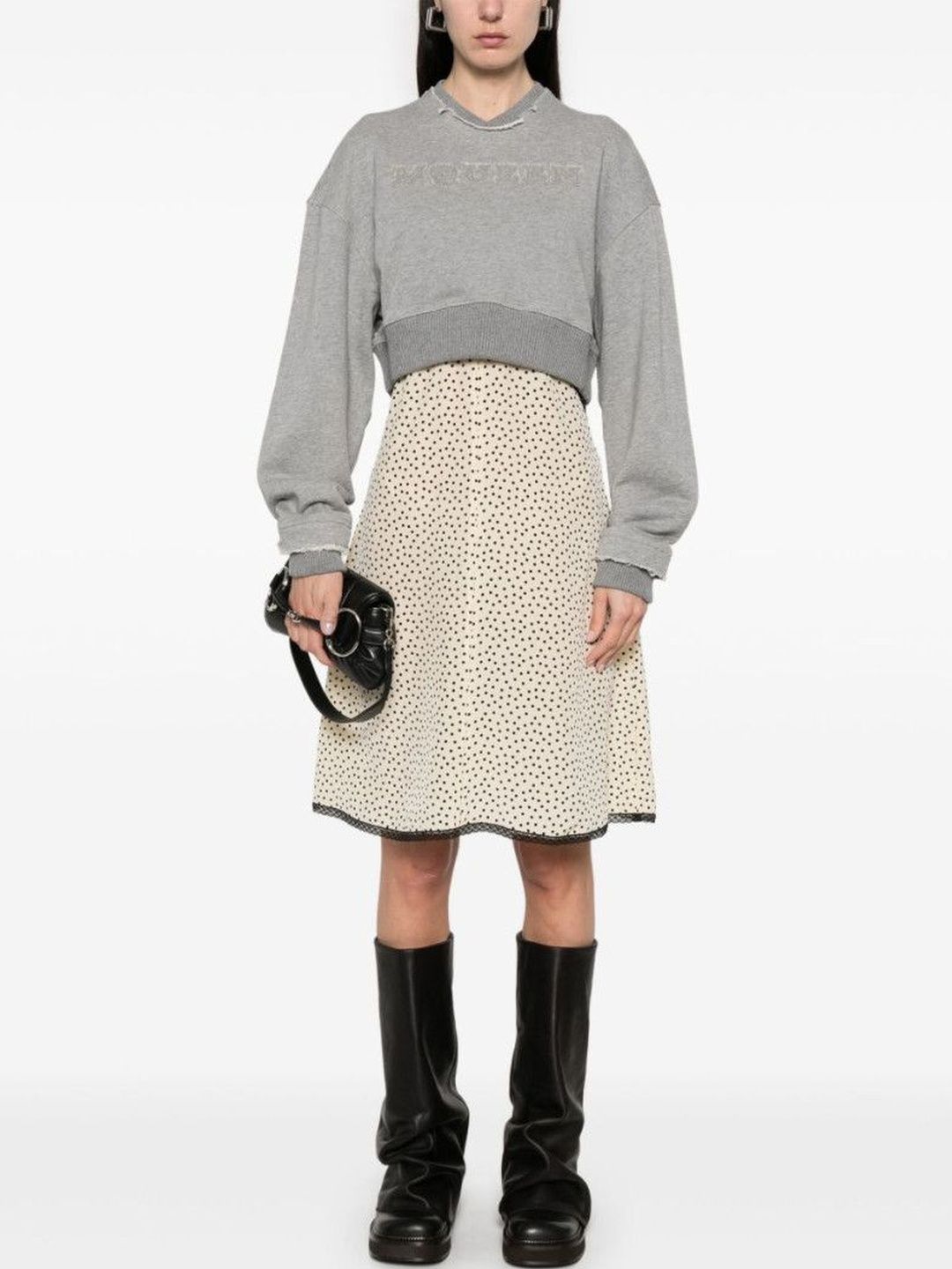 Alexander McQueen Grey Logo Cropped Sweatshirt-picture-38