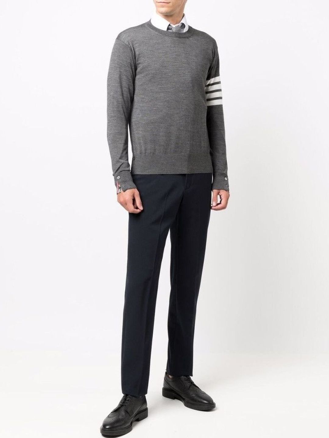 Thom Browne Grey 4-Bar Wool Crewneck Jumper-picture-37