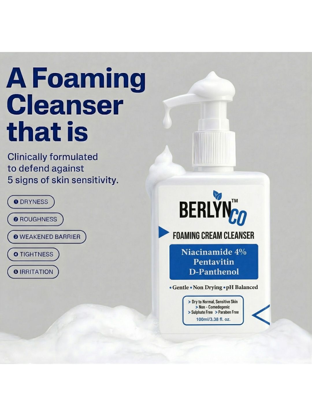Berlynco Foaming Cream Cleanser With 4% Niacinamide - 200 ml-image-5