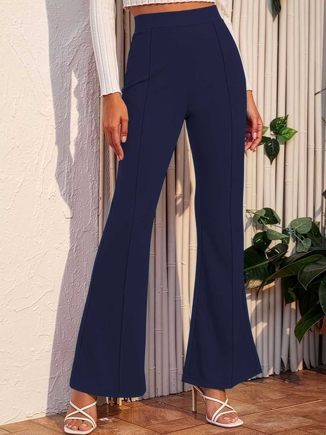 Navyankaa Women Straight Fit High-Rise Trousers-picture-23