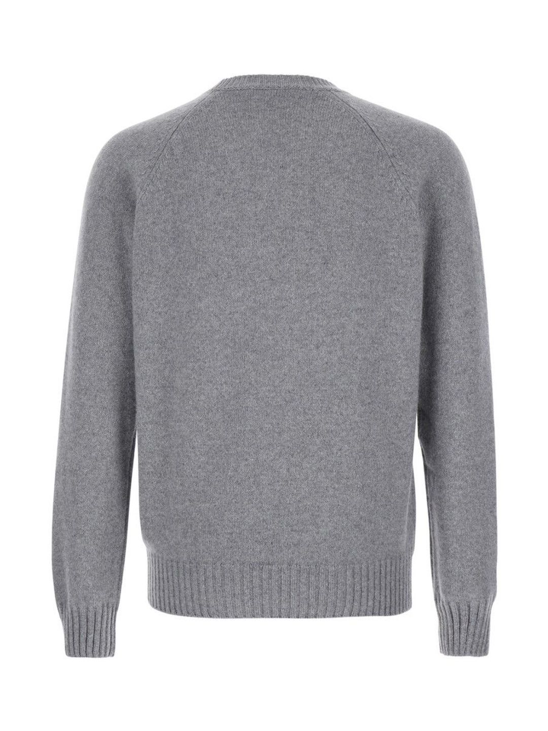 La Fileria Grey Grey Crewneck Sweater In Wool And Cashmere Blend Man-picture-12