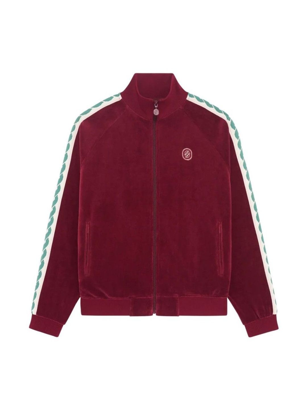 Drole De Monsieur Wine Red Stripe Zip-Up Sweatshirt-picture-30