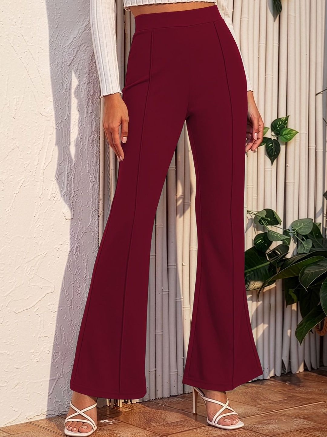 Navyankaa Women Straight Fit High-Rise Solid Trousers-picture-39