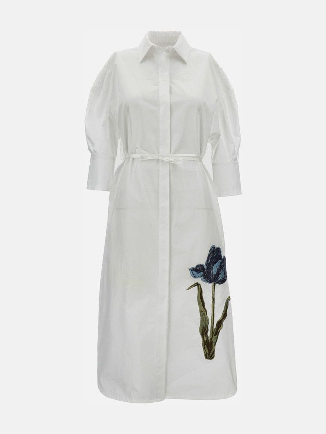 Erdem White Poplin Midi Dress-image-1