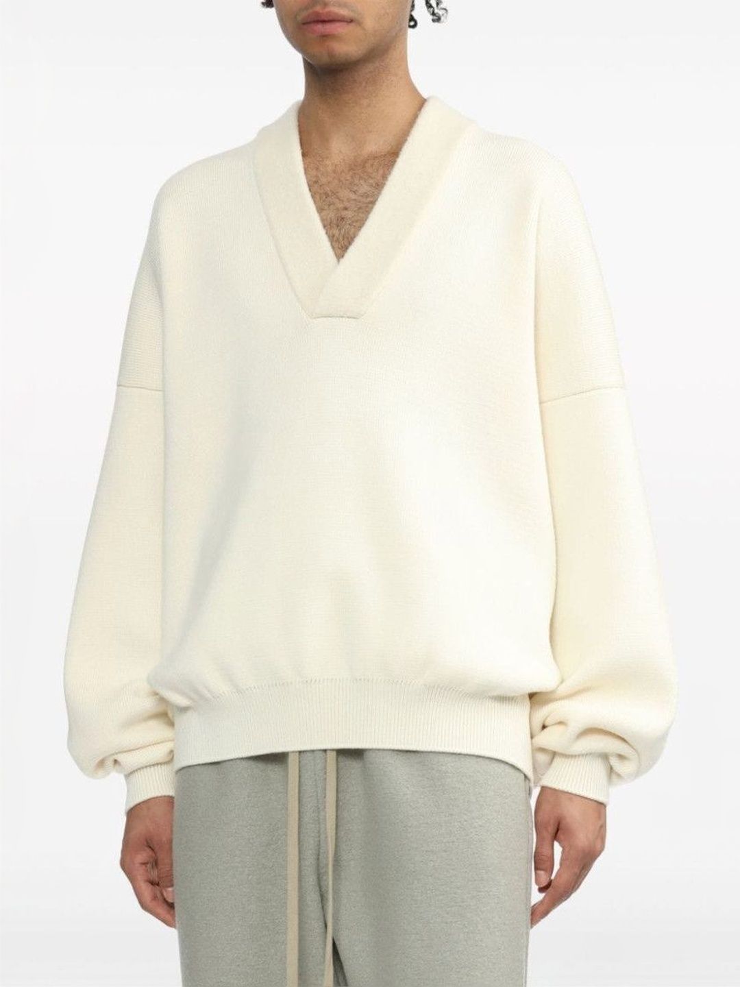 Fear Of God White V-Neck Sweater-picture-43