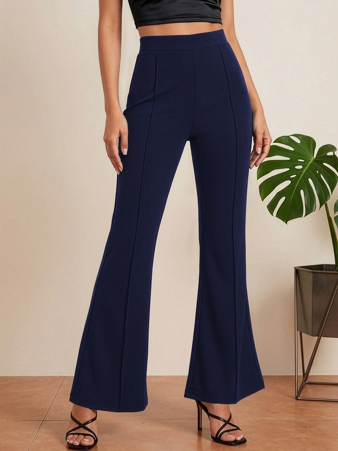Navyankaa Women Straight Fit High-Rise Trousers-picture-37