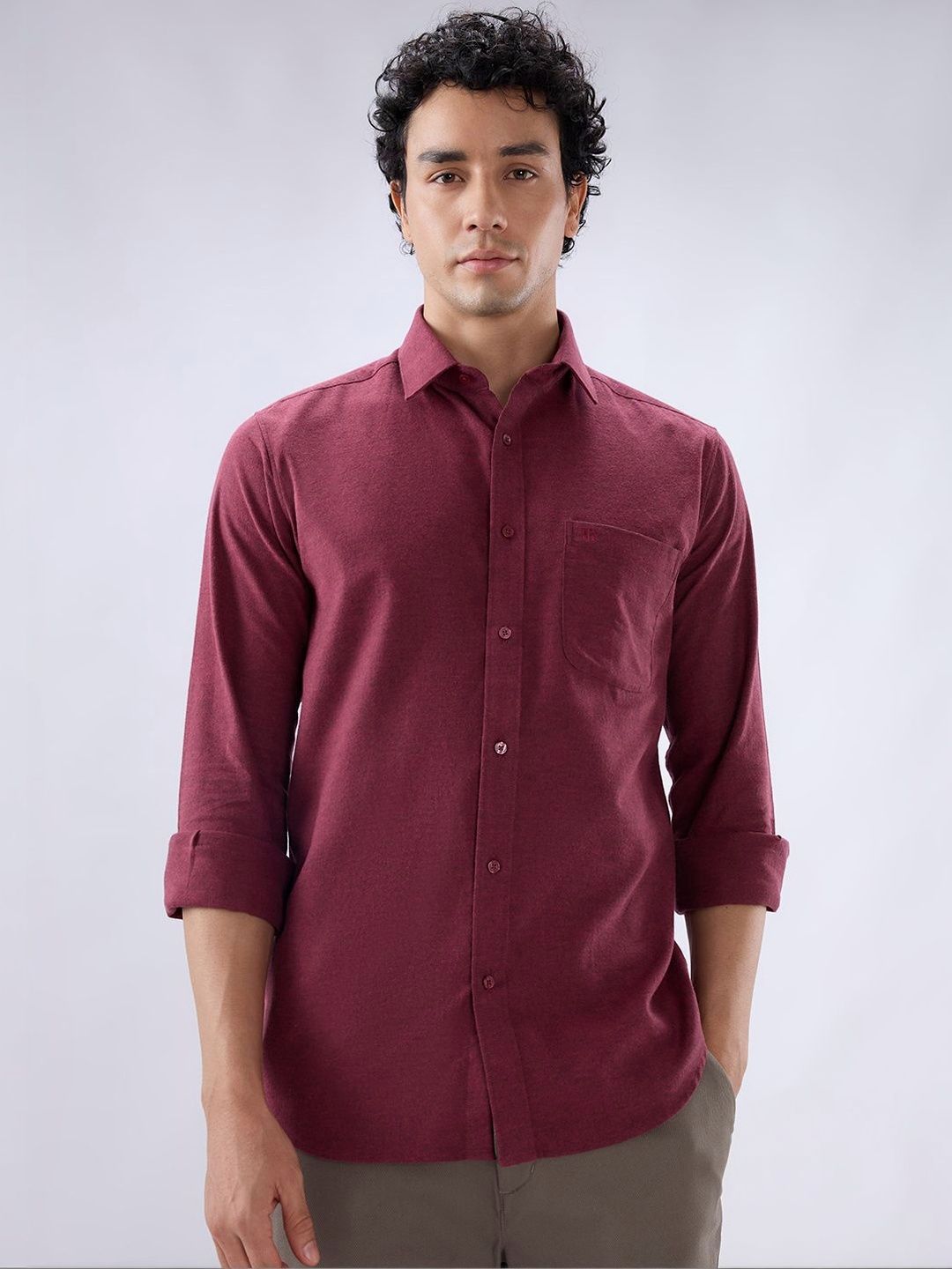 Raymond Cotton Spread Collar Slim Fit Shirts-image-0