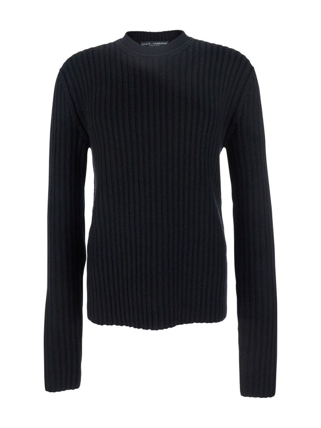 Dolce & Gabbana Black Crewneck Ribbed Sweater-picture-22