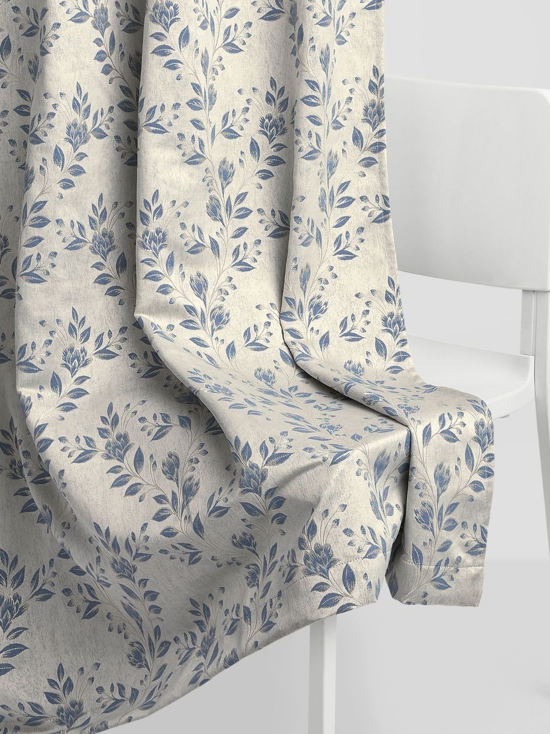haus & kinder Blue Set of 2 Floral Room Darkening Door Curtain-image-41