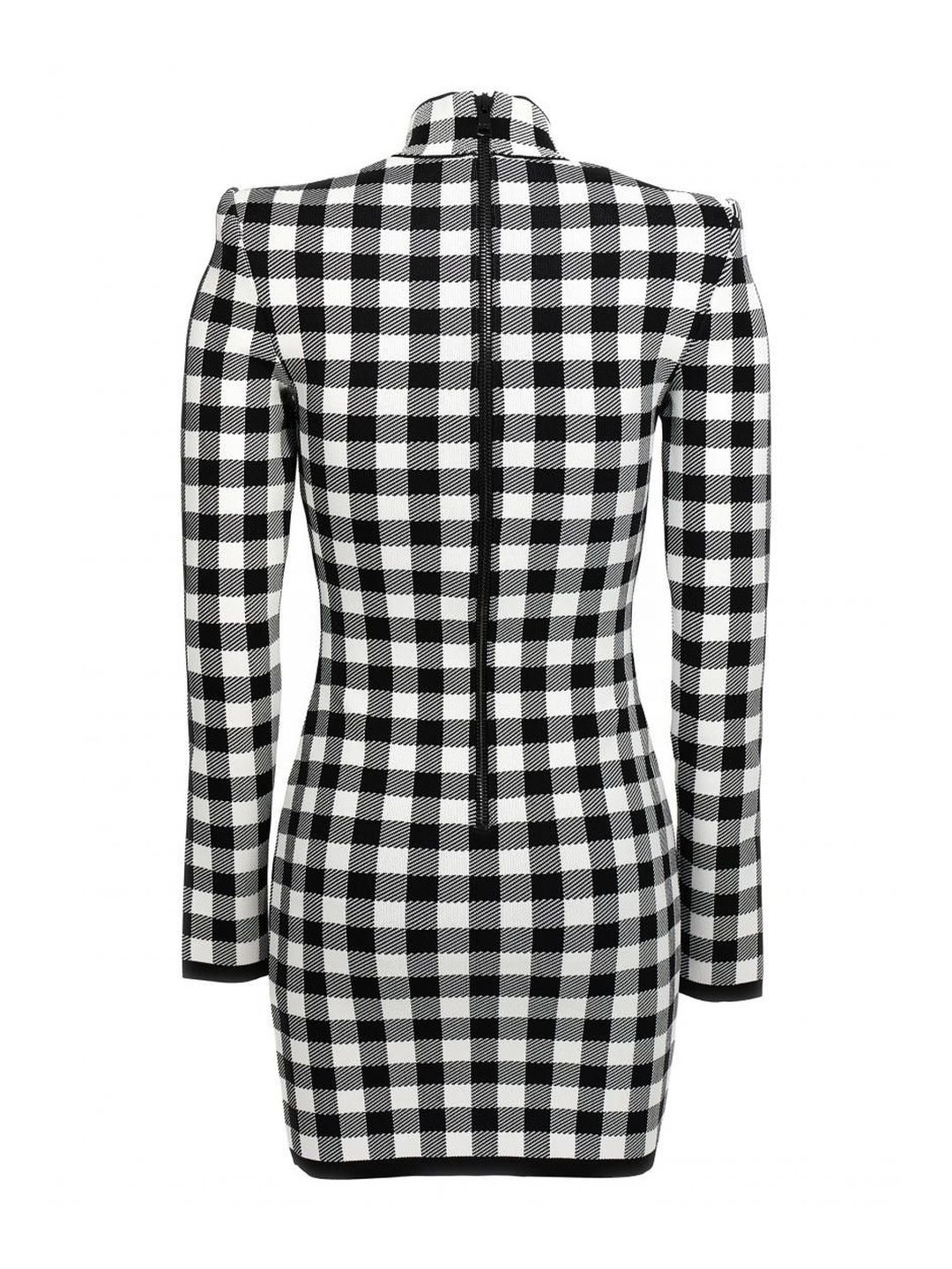 Balmain Blackwhite Vichy Knit Dress-picture-31