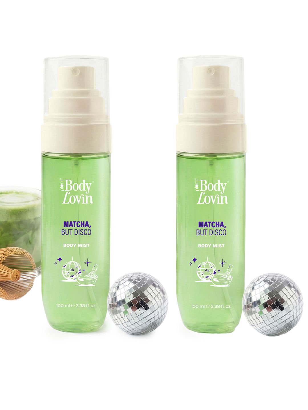 Plum Set of 2 BodyLovin' Matcha, But Disco Long-Lasting Body Mist - 100 ml-image-25