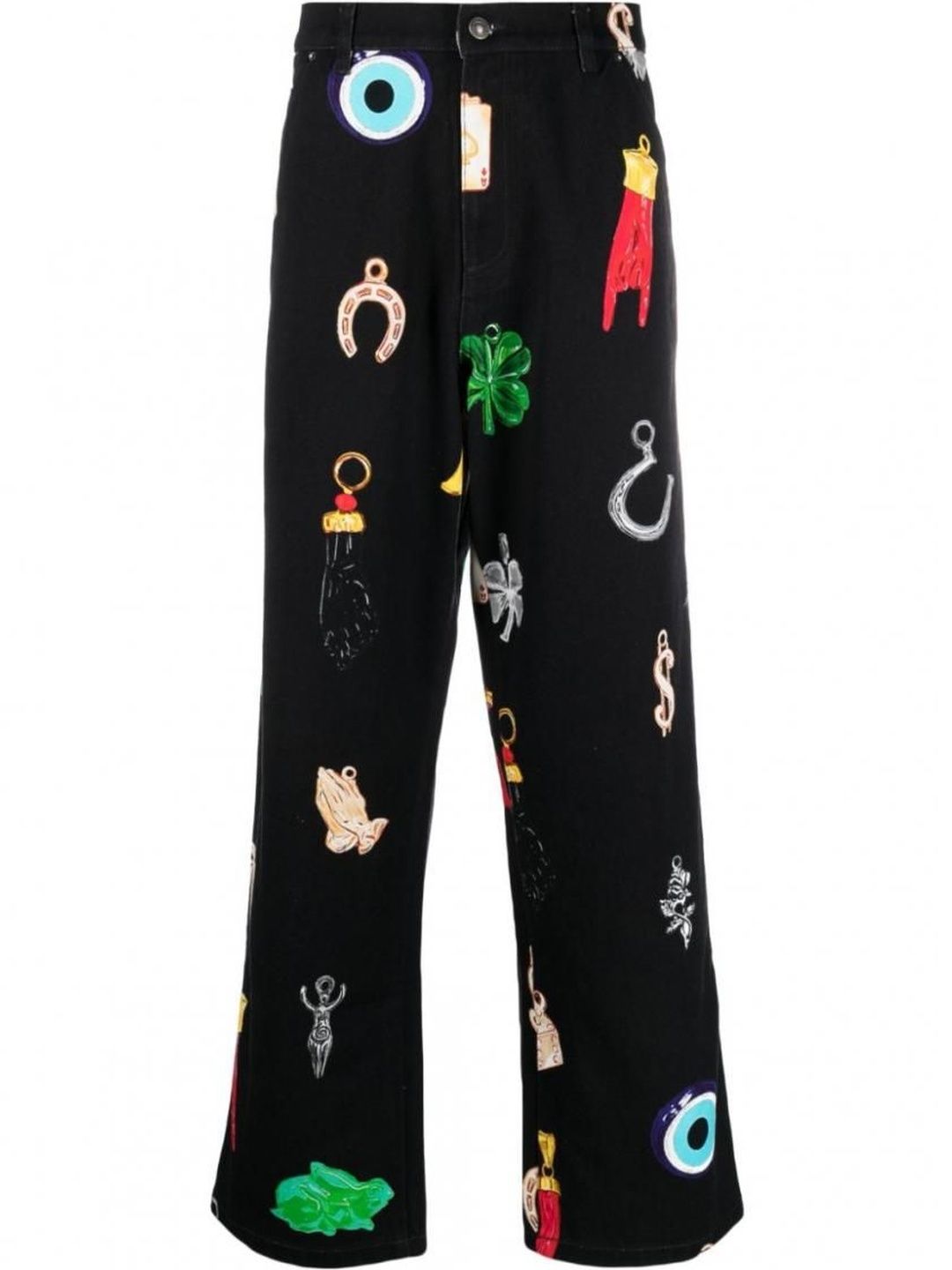 Sky High Farm Universe Black Printed Denim Jeans-image-5