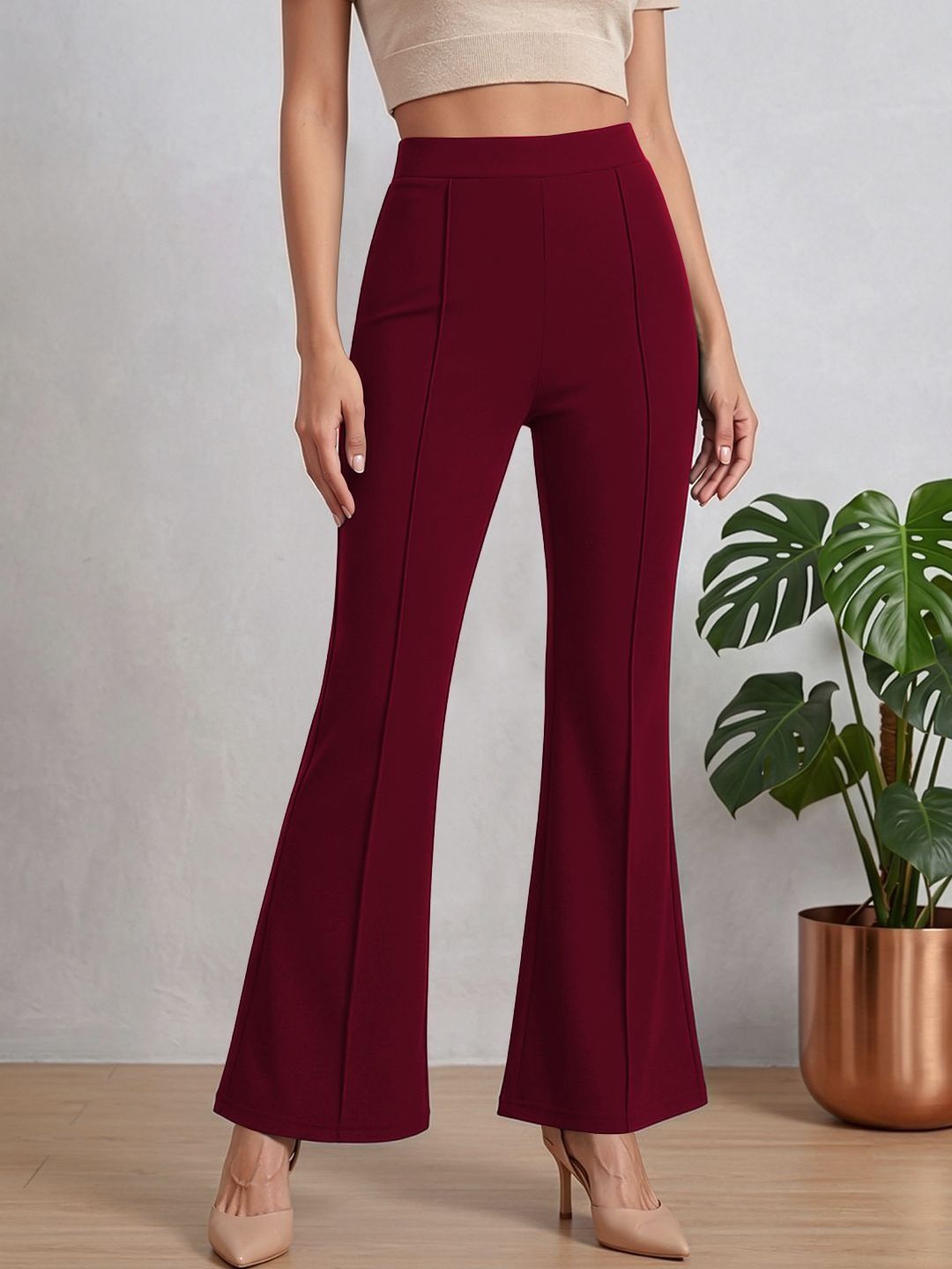 Navyankaa Women Straight Fit High-Rise Trousers-picture-44