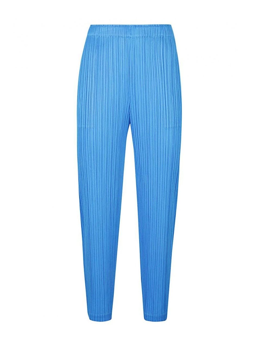 Pleats Please Sky Blue Pleated Cropped Trousers-picture-17