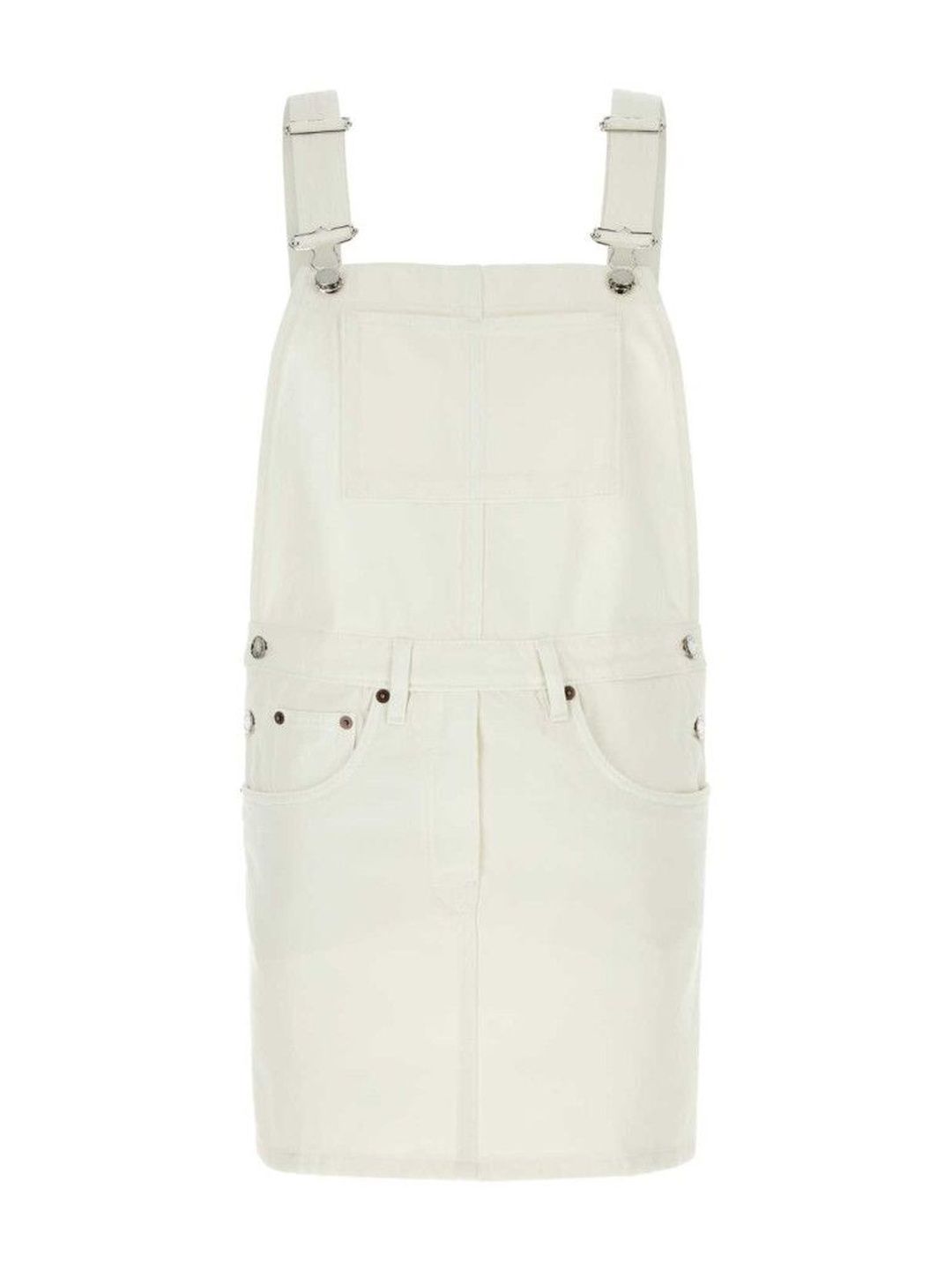 Prada White Denim Dungarees Dress-image-21