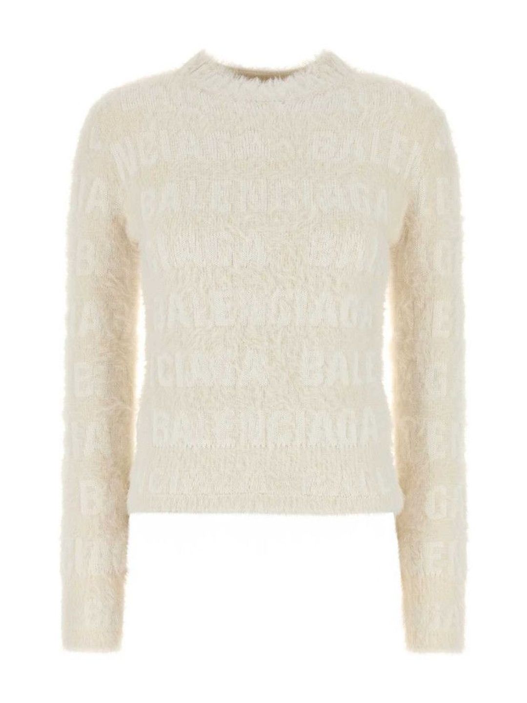 Balenciaga Off-White Allover Furry Fitted Sweater-picture-47