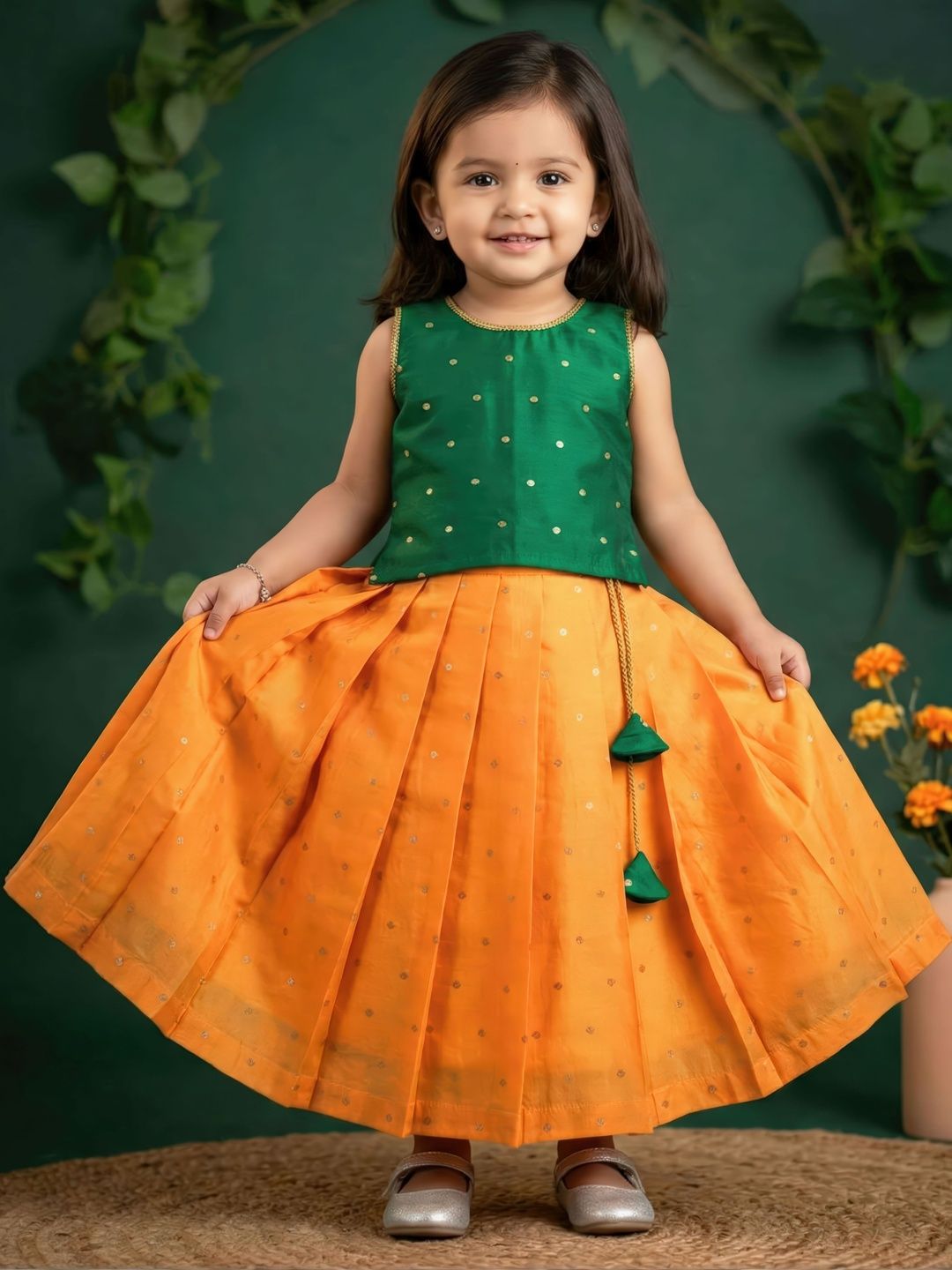 STANWELLS KIDS Baby Girls Silk Designer Lehanga choli-picture-18