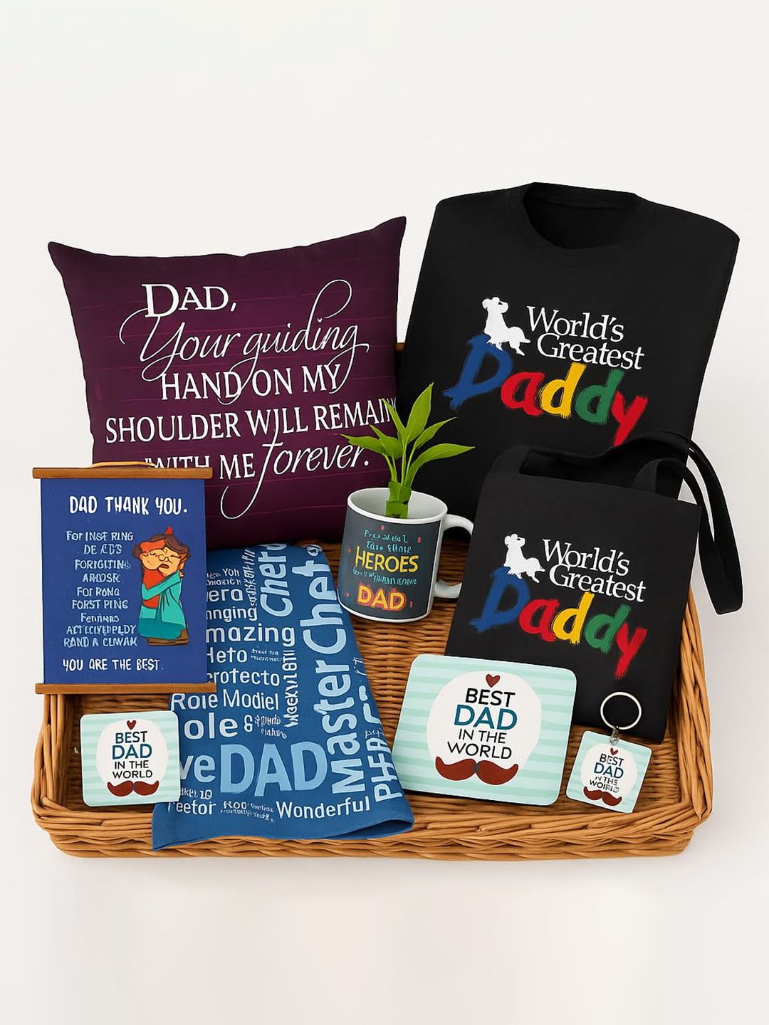 THEYAYACAFE 10-Pcs Black & Blue Printed Home Gift Sets For Dad-image-42
