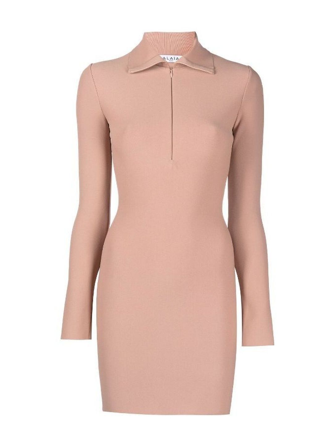 ALAIA Peach Half Zip Fastening Mini Dress-picture-56