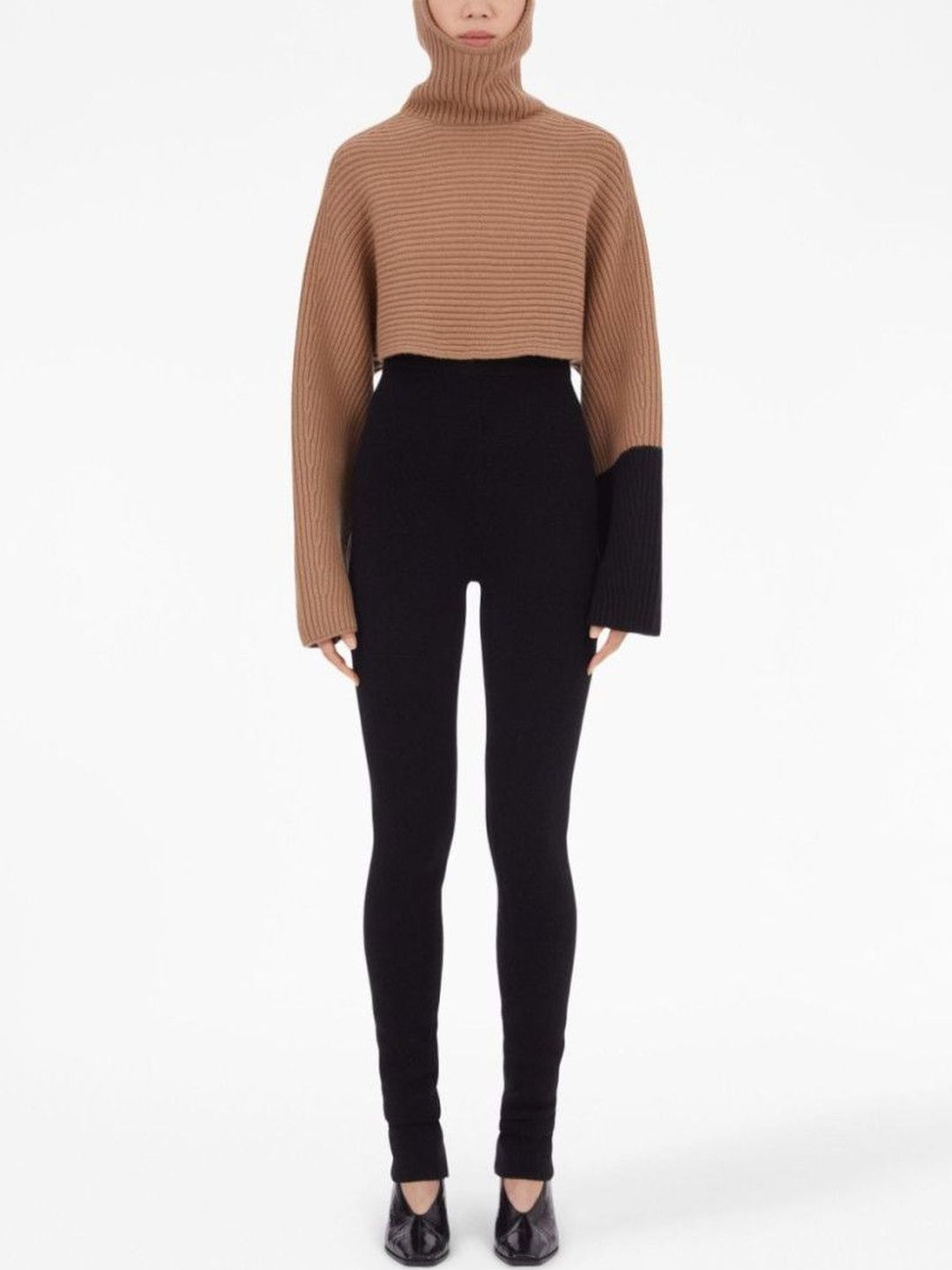 Ferragamo Beige Cashmere Cropped Hoodie-picture-14