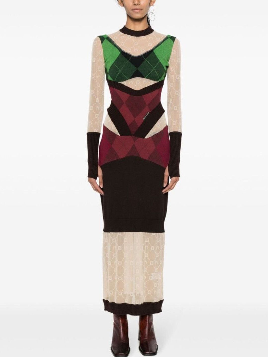 Marine Serre Multi Color Multi Color Knit Midi Dress-picture-38