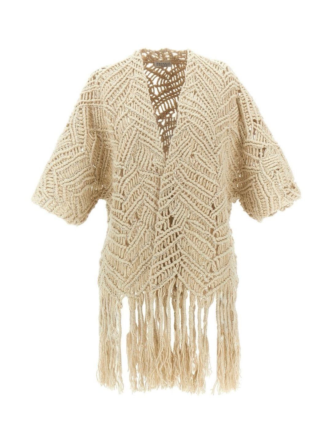 Brunello Cucinelli Beige Opera Dazzling Macram Cardigan-picture-40