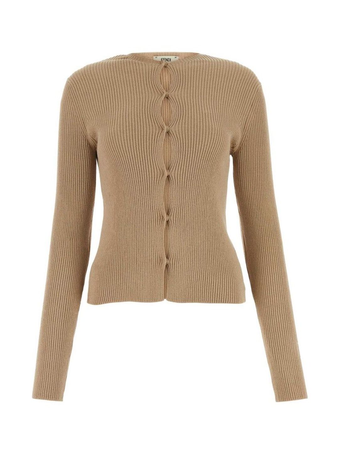 Fendi Beige Ribbed Cardigan-picture-29