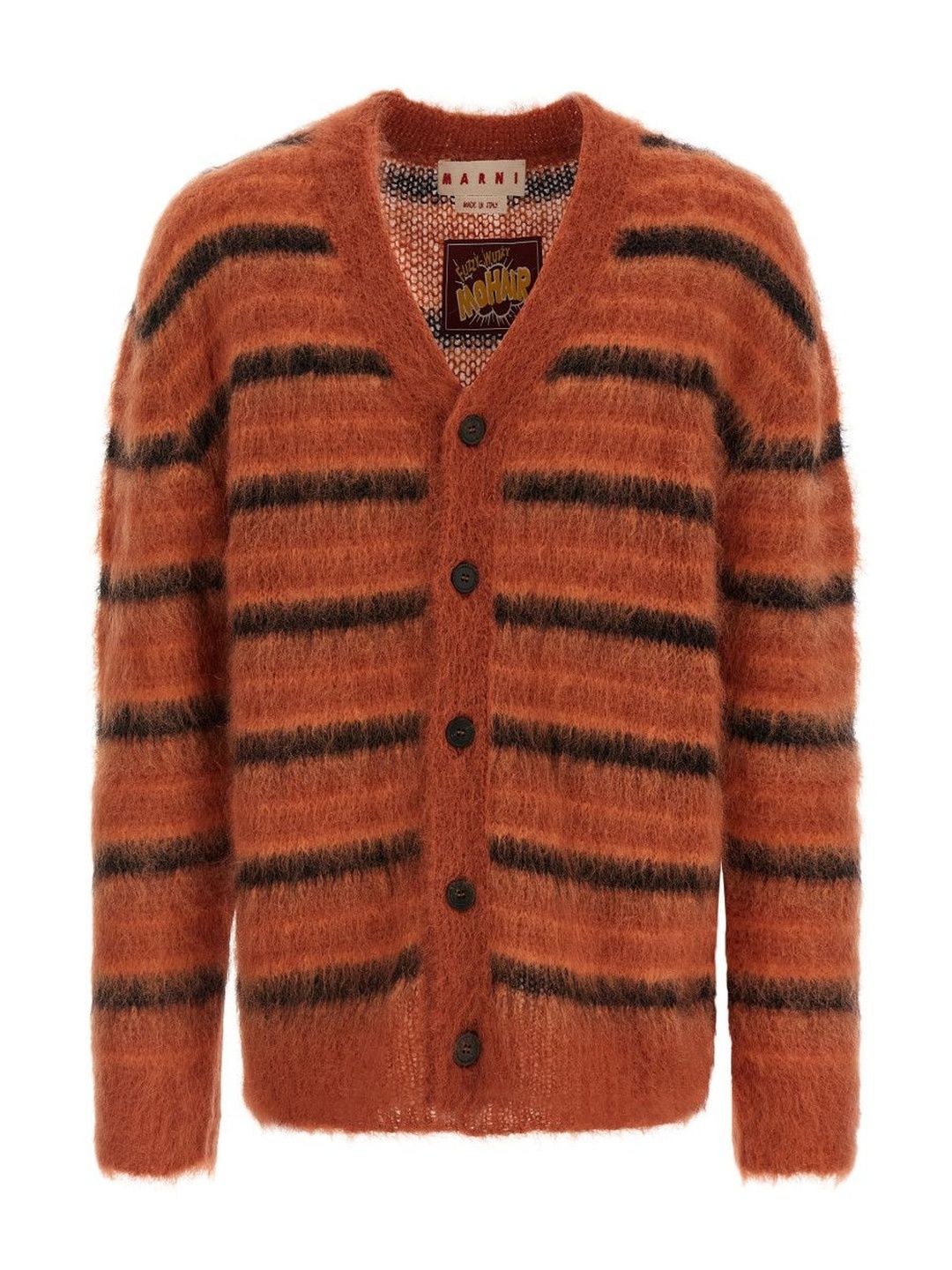 Marni Orange Brushed Striped Cardigan-picture-47