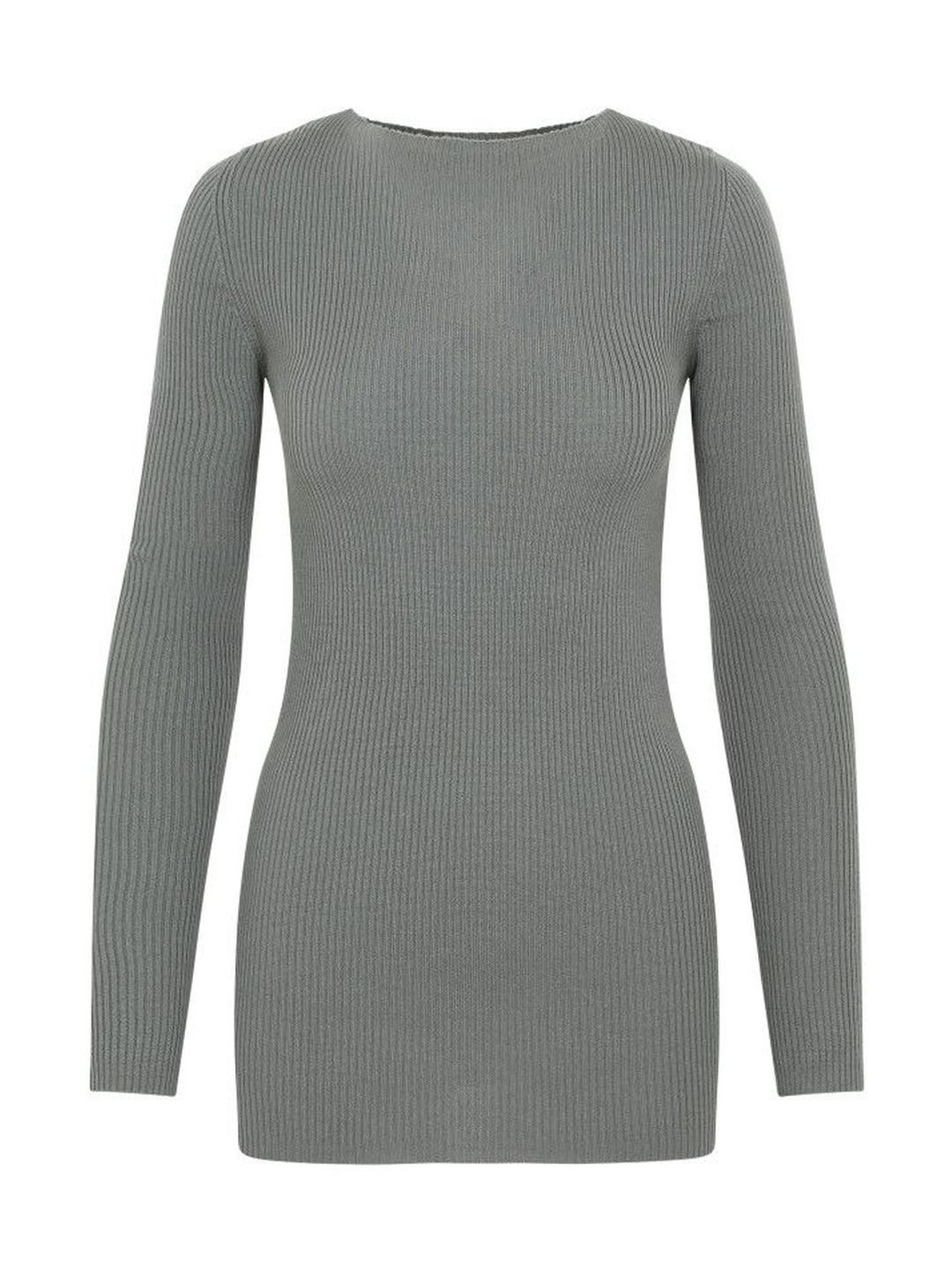 Rick Owens Grey Jewel Neck Cashmere Sweater-picture-48