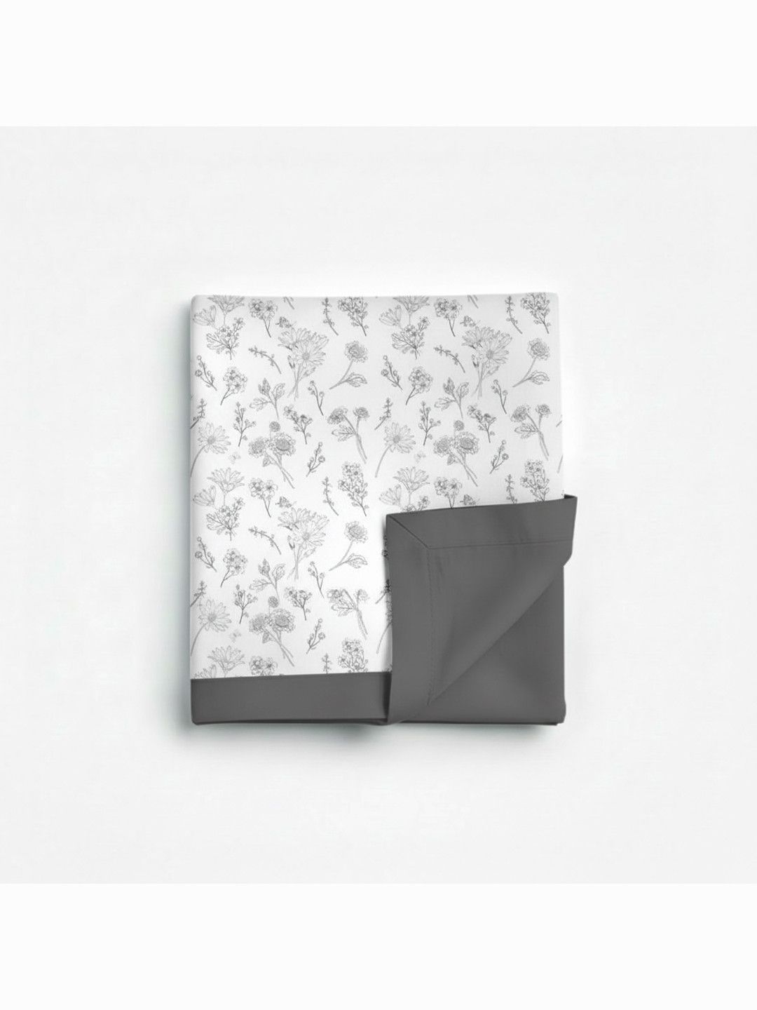 Linen Home Floral Botanical Grey & Grey Floral Reversible Dohar Double Size-image-42