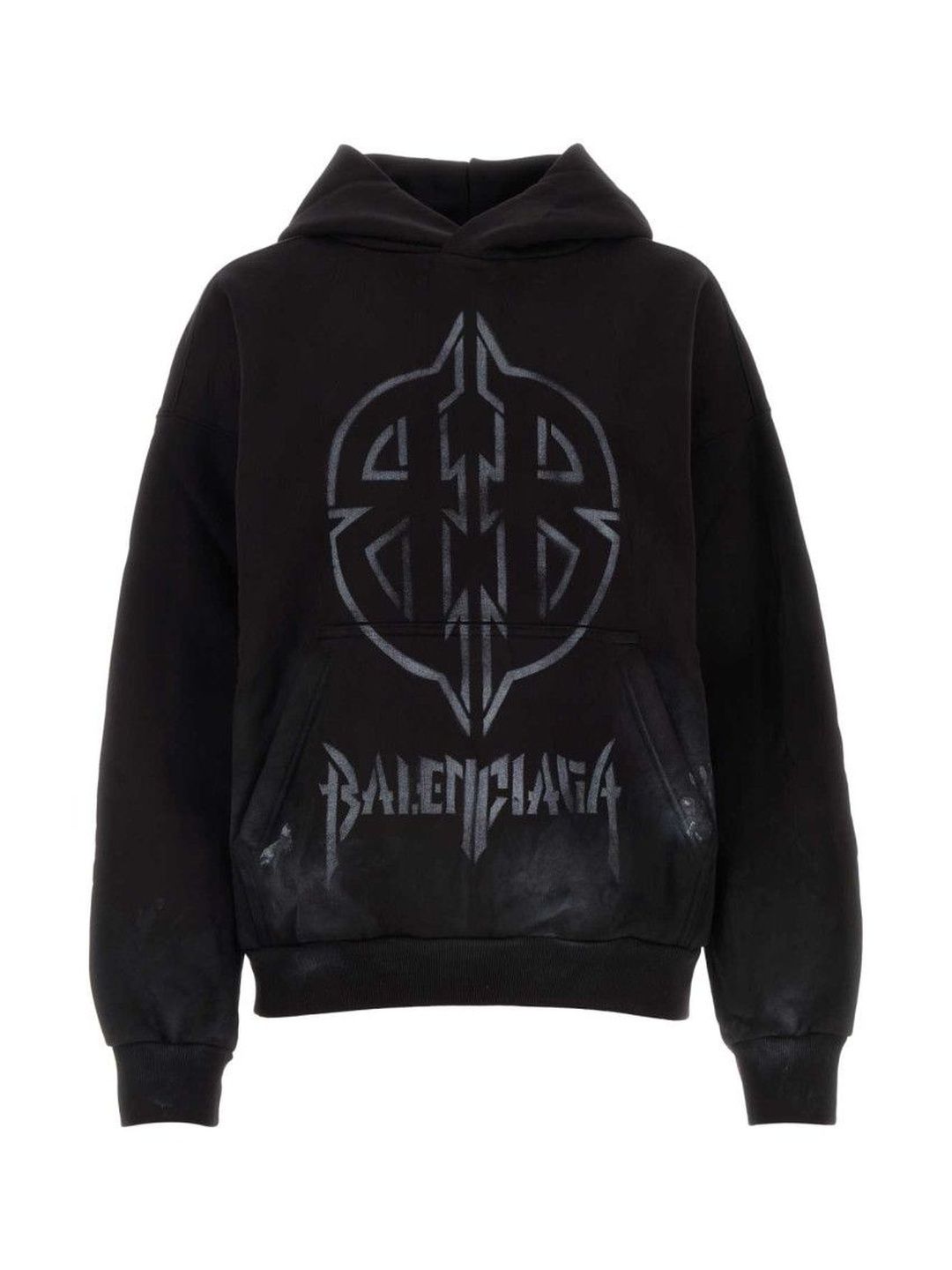 Balenciaga Black Metal Bb Stencil Hoodie-image-8