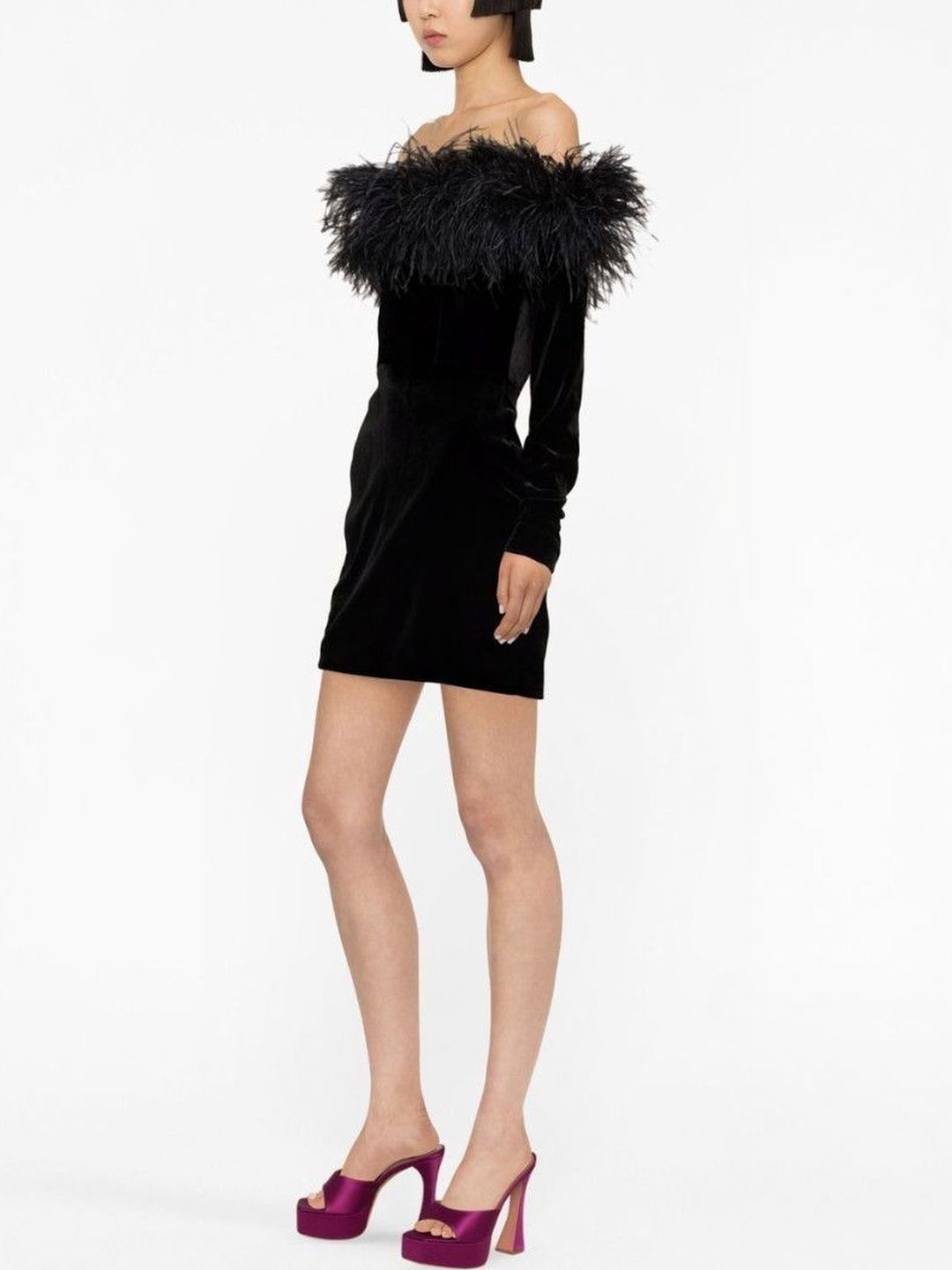 Alessandra Rich Women Black Elastane Dresses-image-40