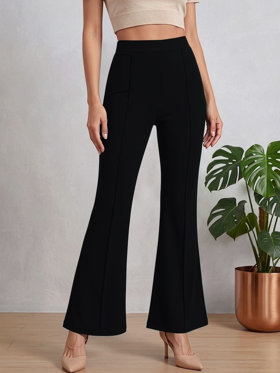 Navyankaa Women Straight Fit High-Rise Trousers-picture-16