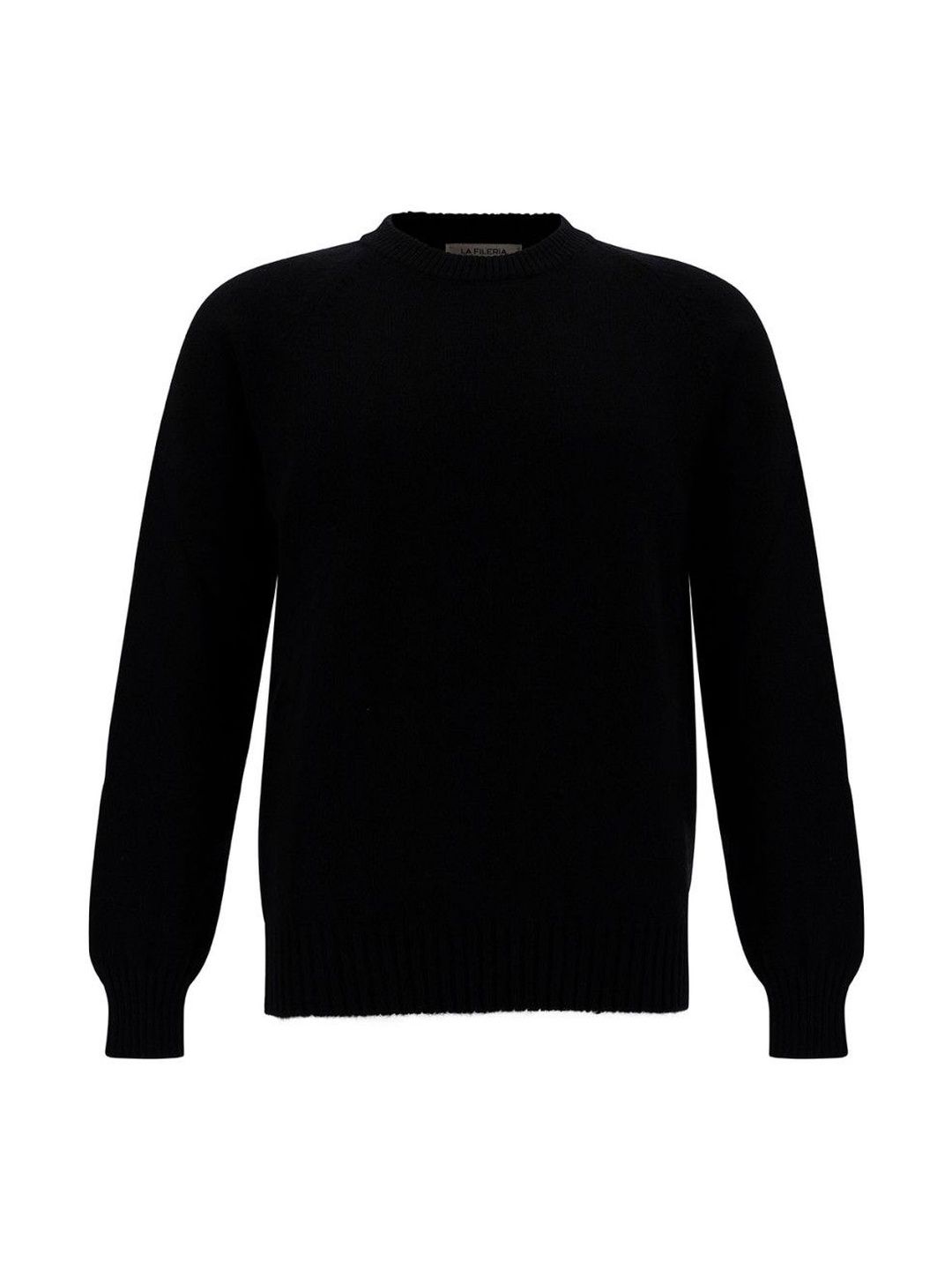 La Fileria Black Crewneck Ribbed Sweater-picture-17