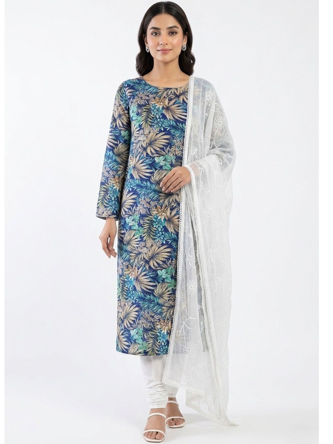 THE WEAVERS SHOP BY RAAVI Printed Satin Unstitched Dress Material-picture-10