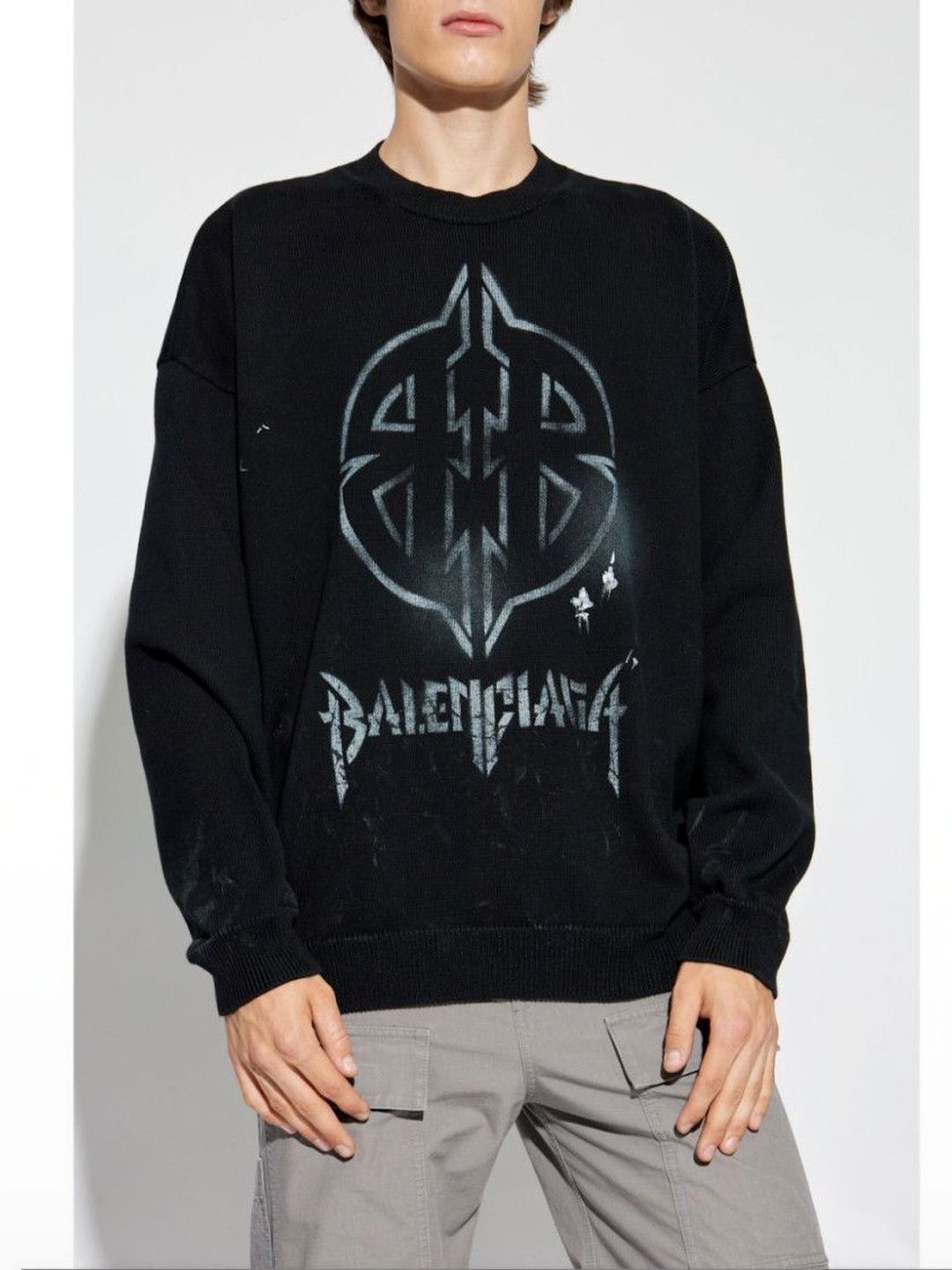 Balenciaga Black Logo Sweatshirt-image-6