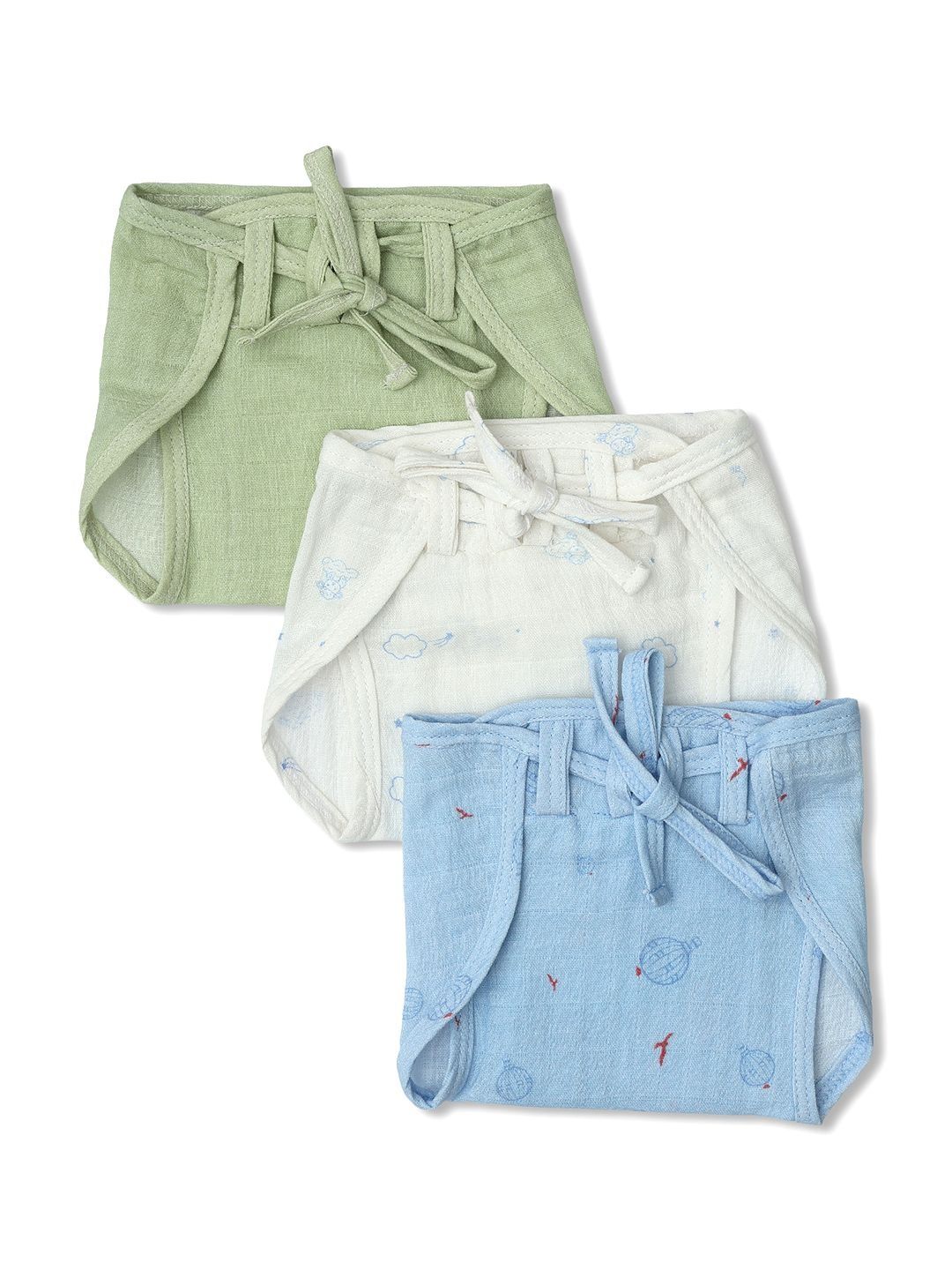 MINI KLUB Set Of 3 Printed Cotton Baby Nappies-image-24