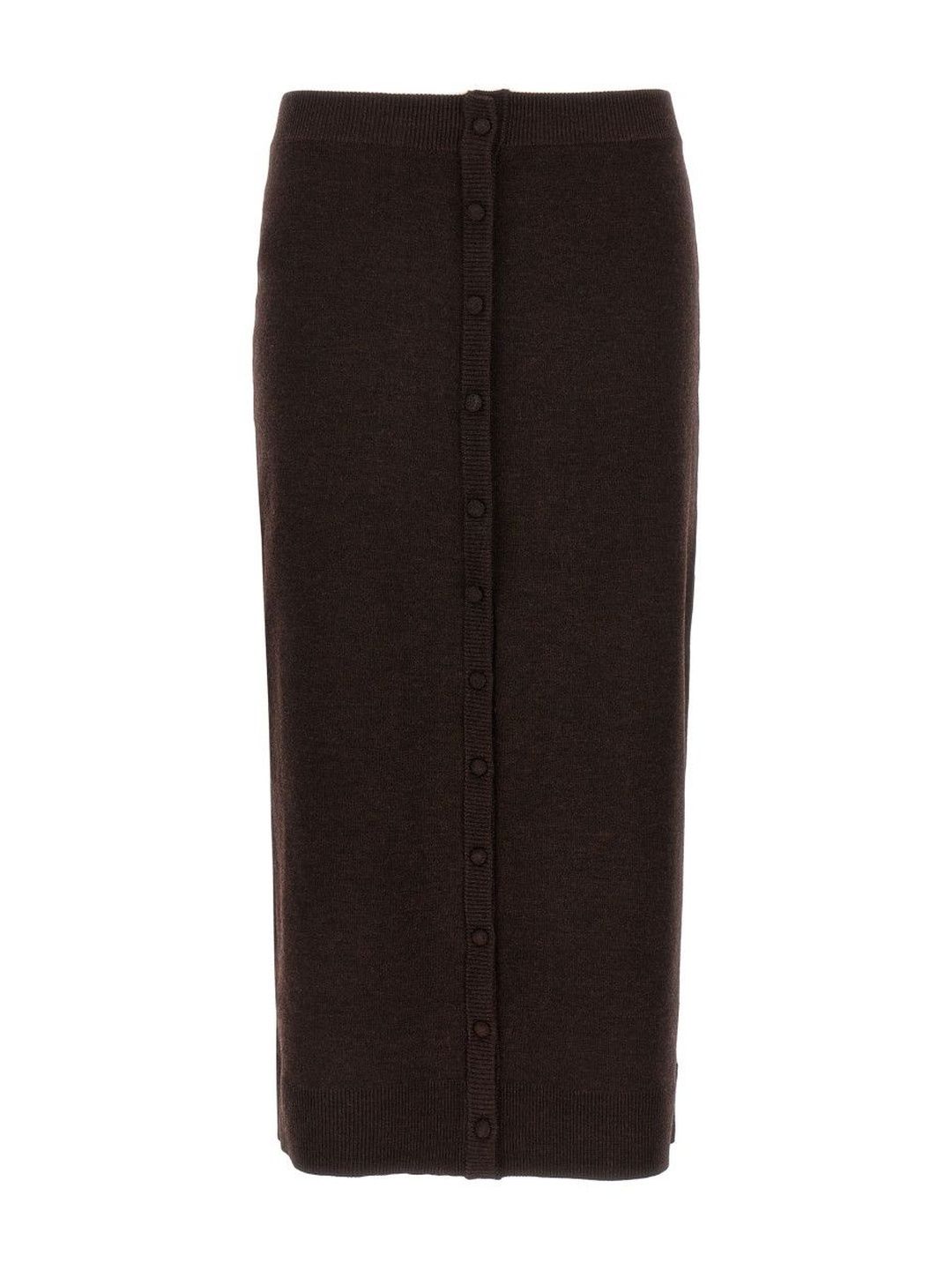 Victoria Beckham Brown Bottoni Midi Skirt-picture-28