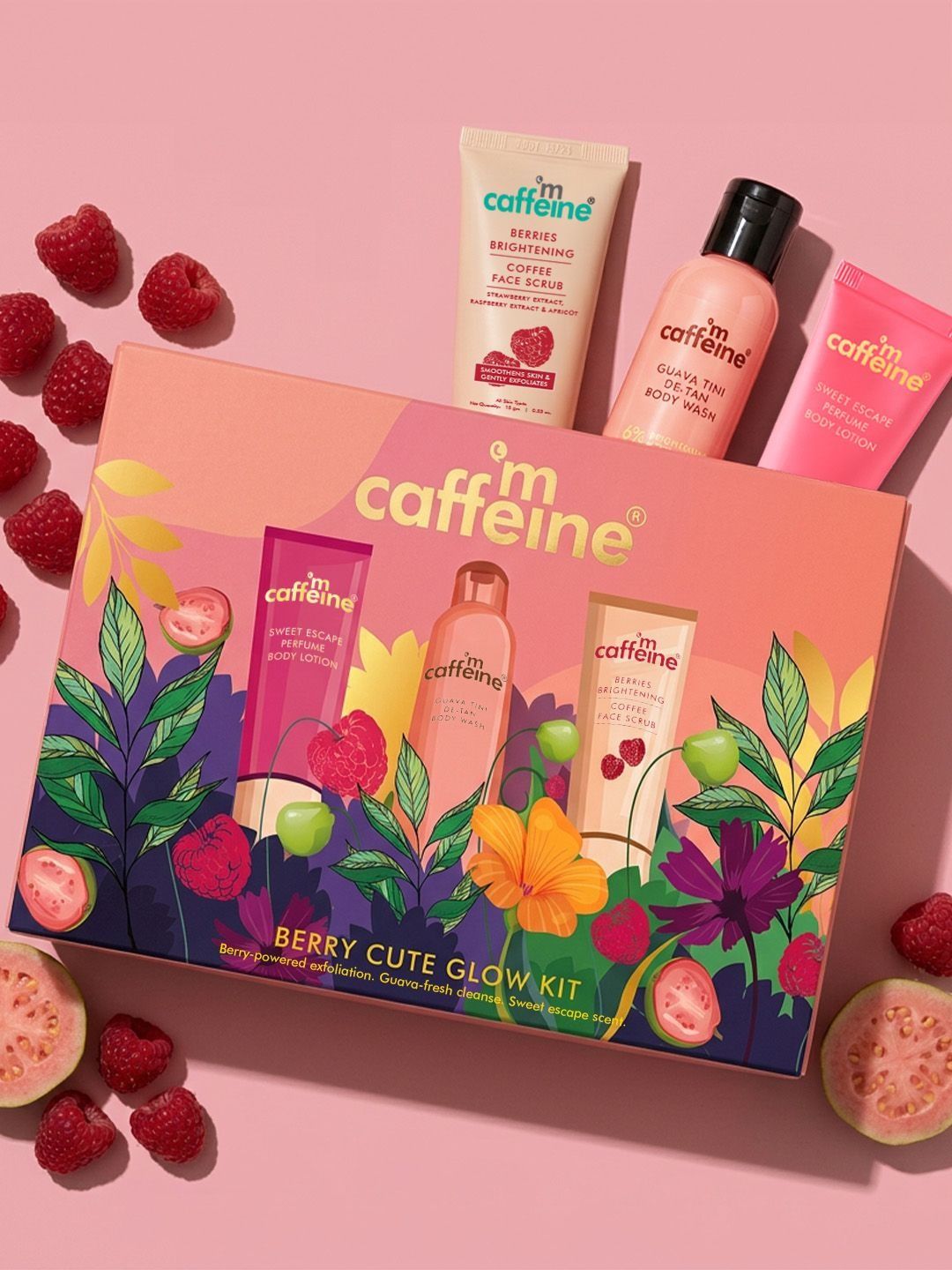 MCaffeine Set Of 3 Berry Cute Body Wash Sweet Escape Body Lotion & Berries Face Scrub-image-49