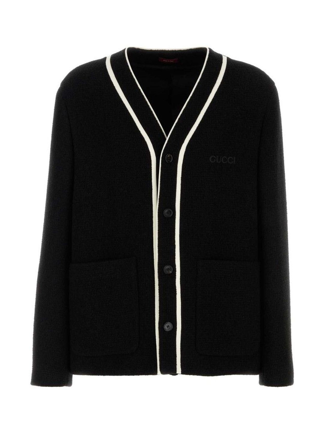 Gucci Black V-Neck Logo Cardigan-picture-17