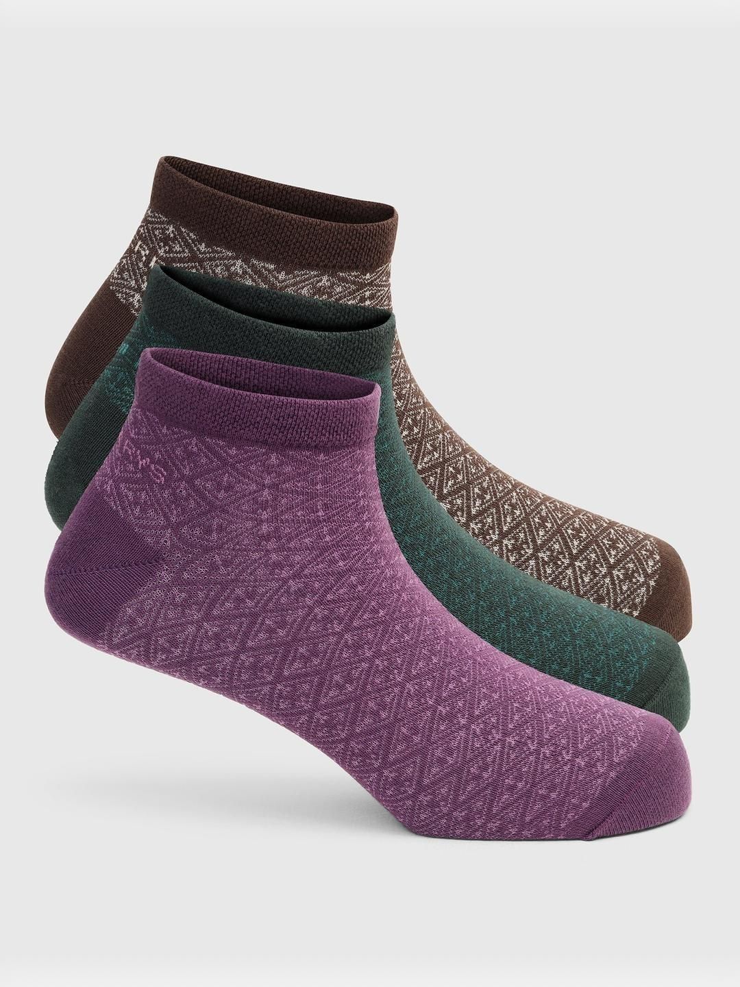 Blackberrys Men Pack of 3 Cotton Assorted Patterned Ankle Length Socks-picture-16